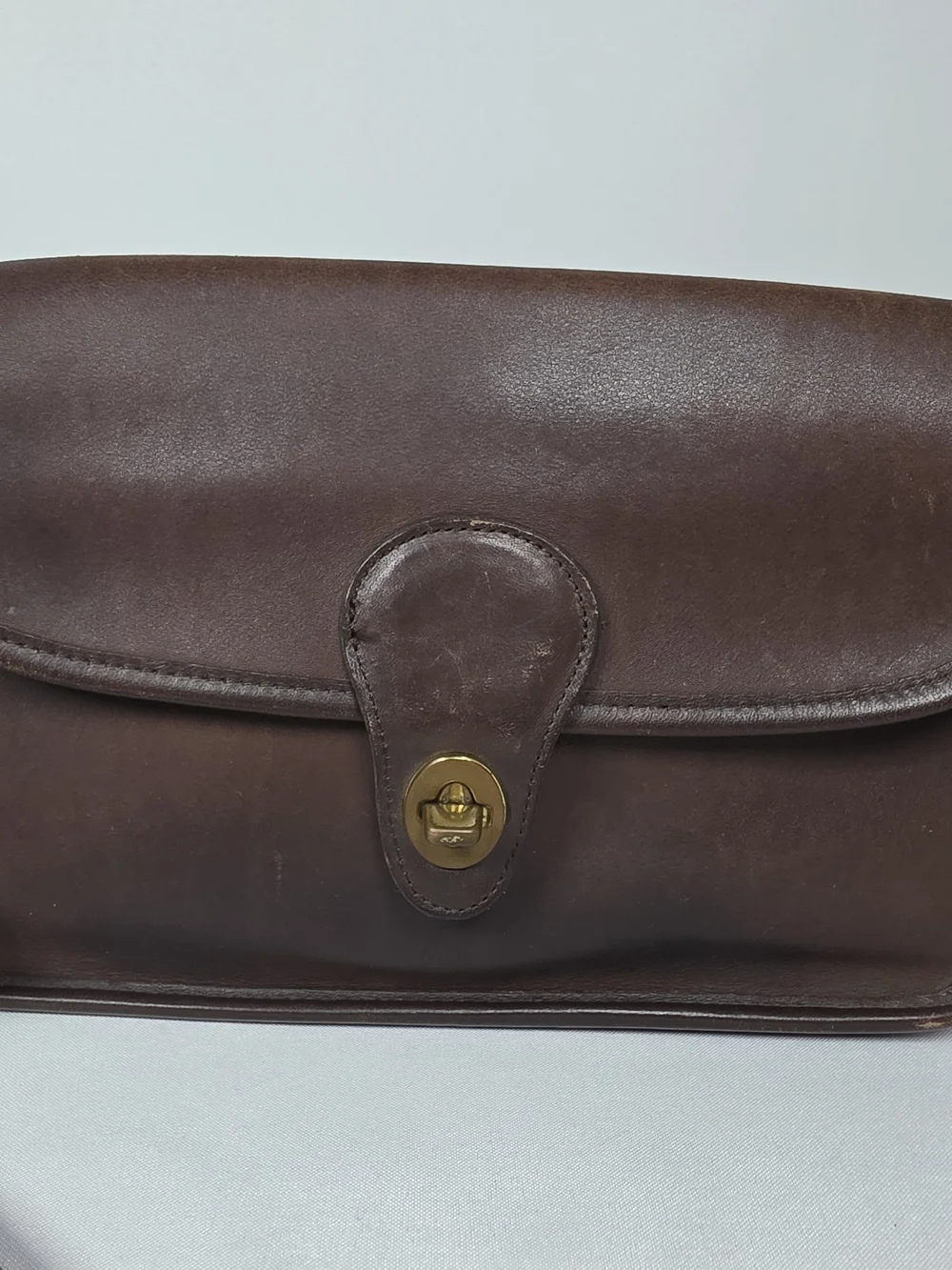 COACH Vintage Brown Leather Men’s Turnlock Clutch Wristlet Bag 9971 USA M OS
